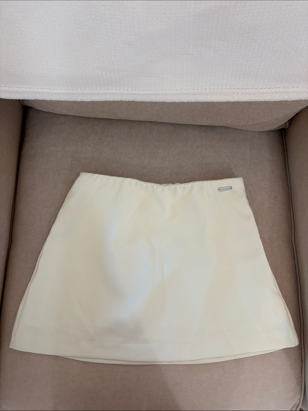 Missguided Cream A-Line Mini Skirt